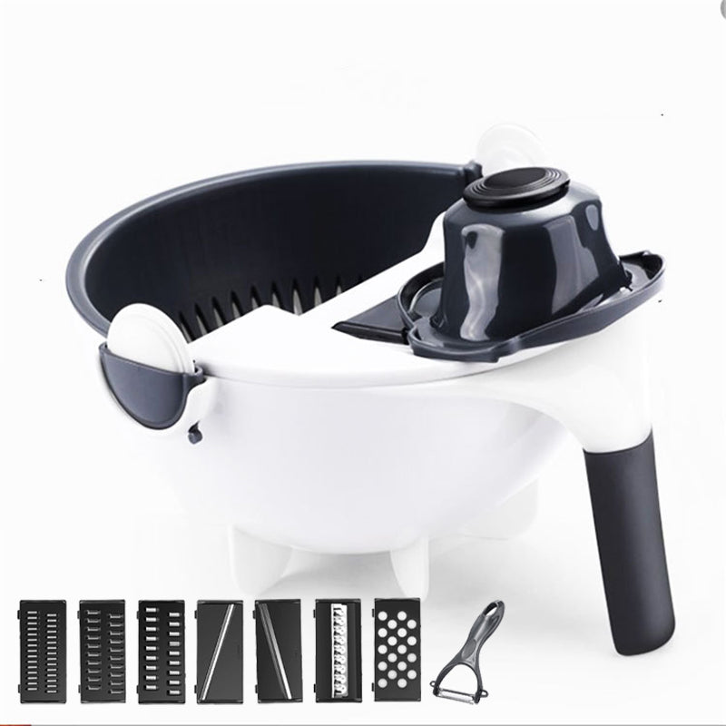 Magic Rotate Vegetable Cutter With Drain Basket